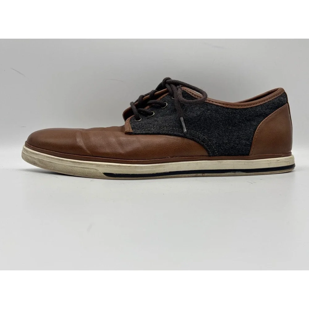 ALDO Men's Brown Leather & Wool Casual Oxford Shoes Size 9.5 Leather Lace-Up